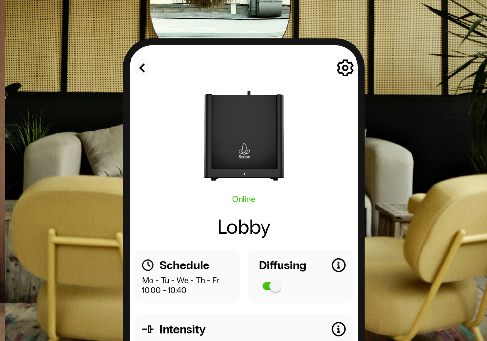 Intelligenter Duftspender mit App-Steuerung, perfekt für Duftmarketing in Hotelräumen