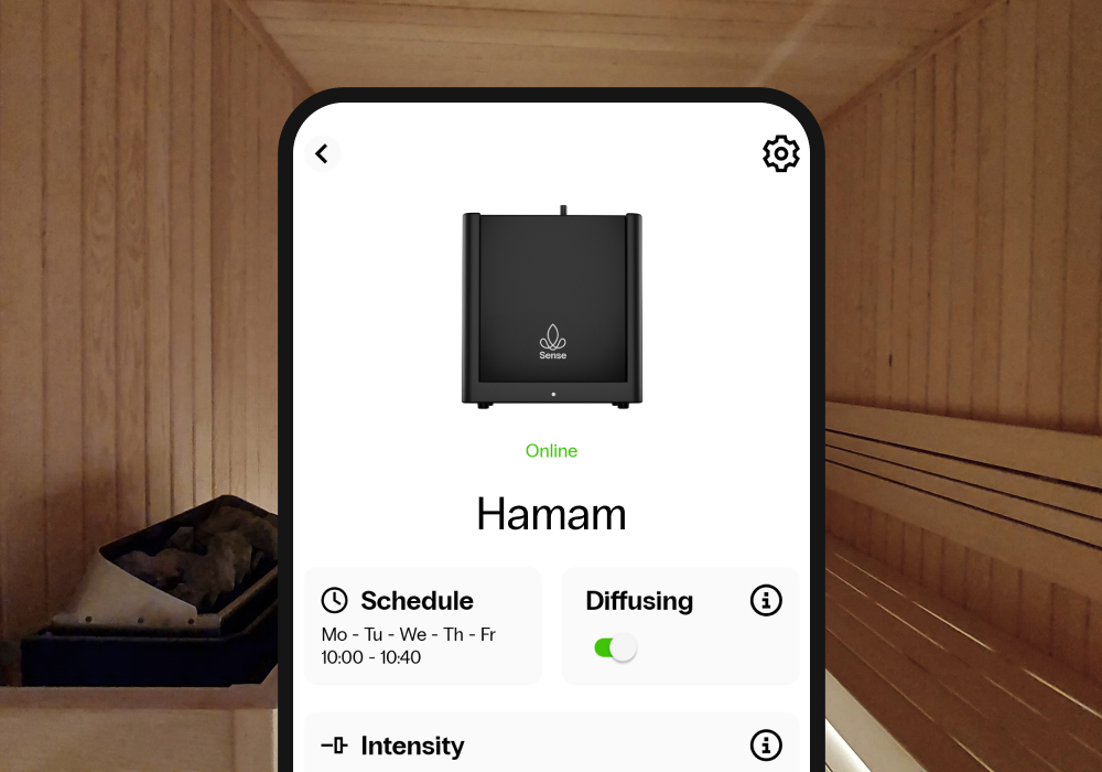 Slimme geurverspreider met app-bediening, ideaal voor geurmarketing in wellnessruimtes